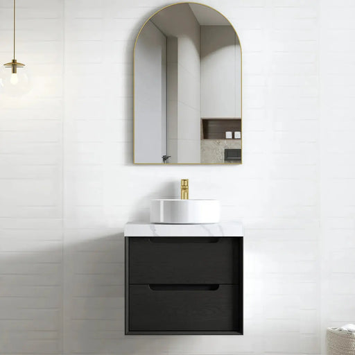 BLACK OAK BYRON 600MM WALL HUNG VANITY FIL Kitchen Bathroom