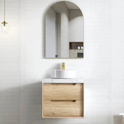 NATURAL OAK BYRON 600MM WALL HUNG VANITY FIL Kitchen Bathroom