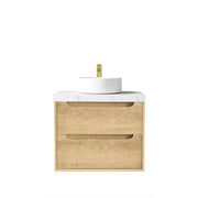 NATURAL OAK BYRON 600MM WALL HUNG VANITY FIL Kitchen Bathroom