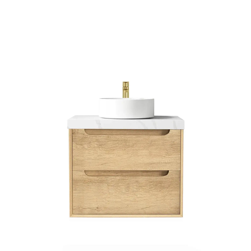 NATURAL OAK BYRON 600MM WALL HUNG VANITY FIL Kitchen Bathroom