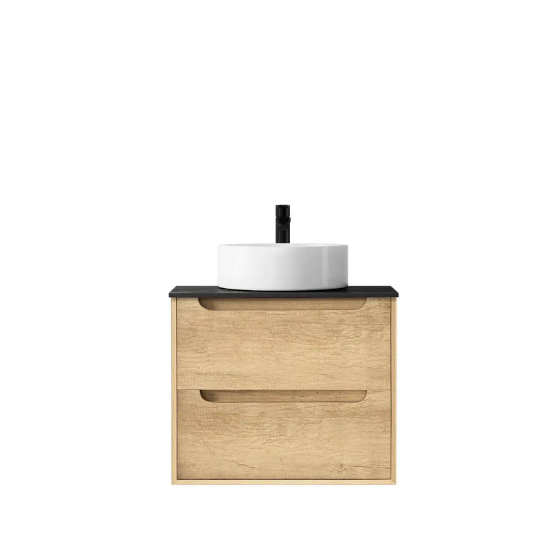 NATURAL OAK BYRON 600MM WALL HUNG VANITY FIL Kitchen Bathroom