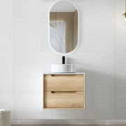 NATURAL OAK BYRON 600MM WALL HUNG VANITY FIL Kitchen Bathroom