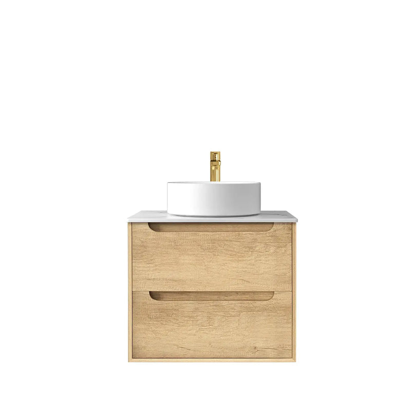 NATURAL OAK BYRON 600MM WALL HUNG VANITY FIL Kitchen Bathroom