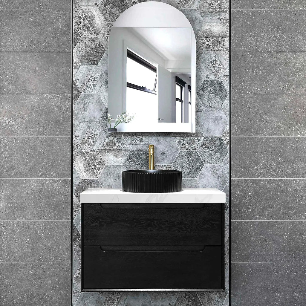 BLACK OAK BYRON 750MM WALL HUNG VANITY