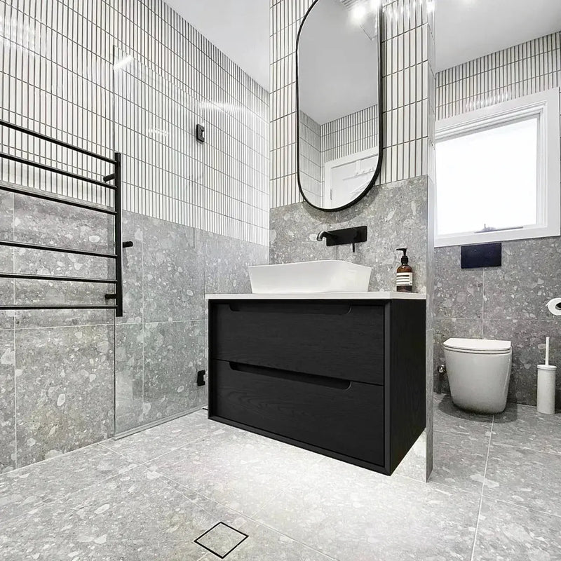 BLACK OAK BYRON 750MM WALL HUNG VANITY FIL Kitchen Bathroom