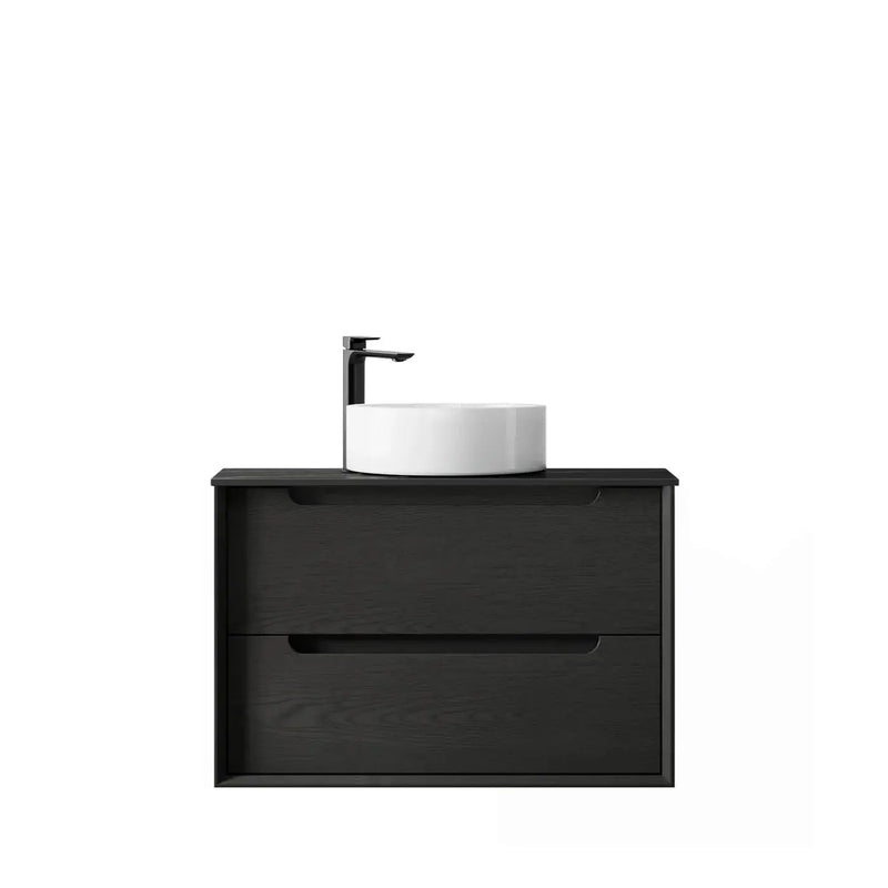 BLACK OAK BYRON 750MM WALL HUNG VANITY FIL Kitchen Bathroom