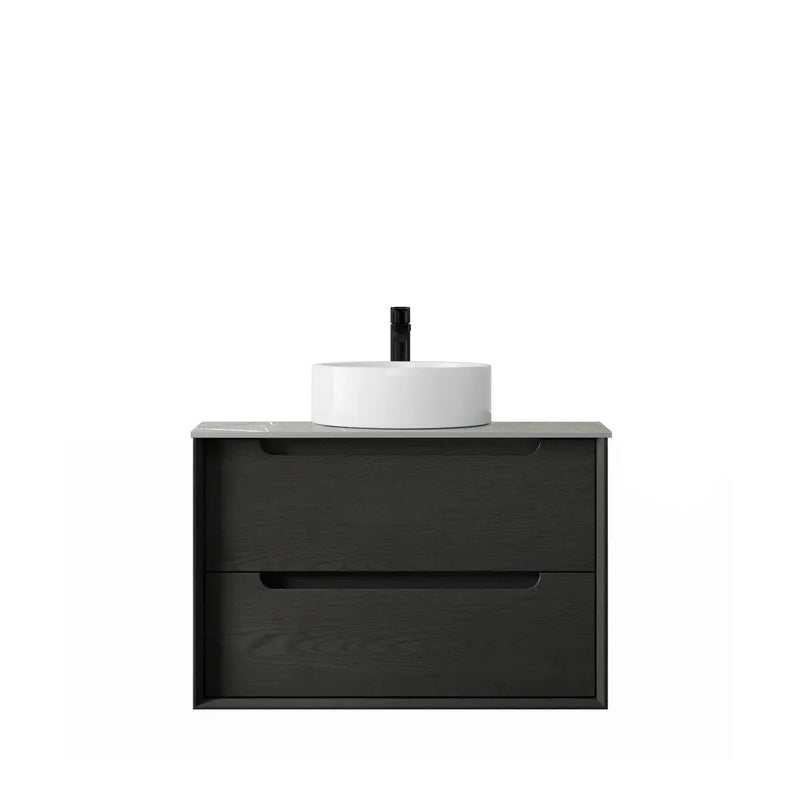 BLACK OAK BYRON 750MM WALL HUNG VANITY FIL Kitchen Bathroom