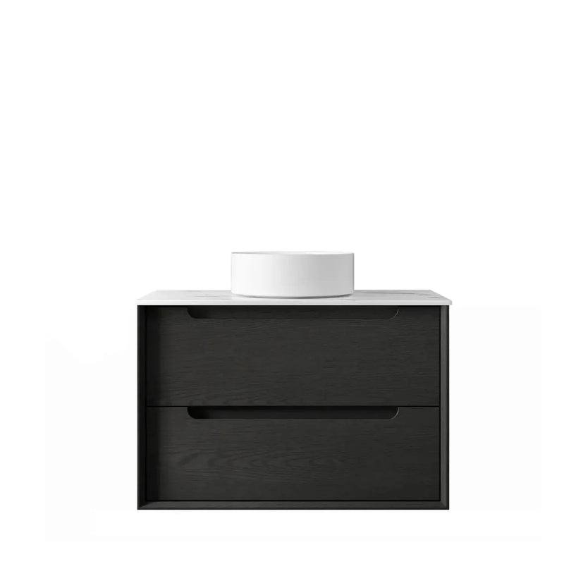 BLACK OAK BYRON 750MM WALL HUNG VANITY FIL Kitchen Bathroom