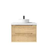 NATURAL OAK BYRON 750MM WALL HUNG VANITY FIL Kitchen Bathroom