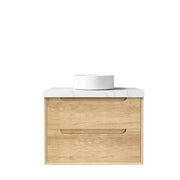 NATURAL OAK BYRON 750MM WALL HUNG VANITY FIL Kitchen Bathroom