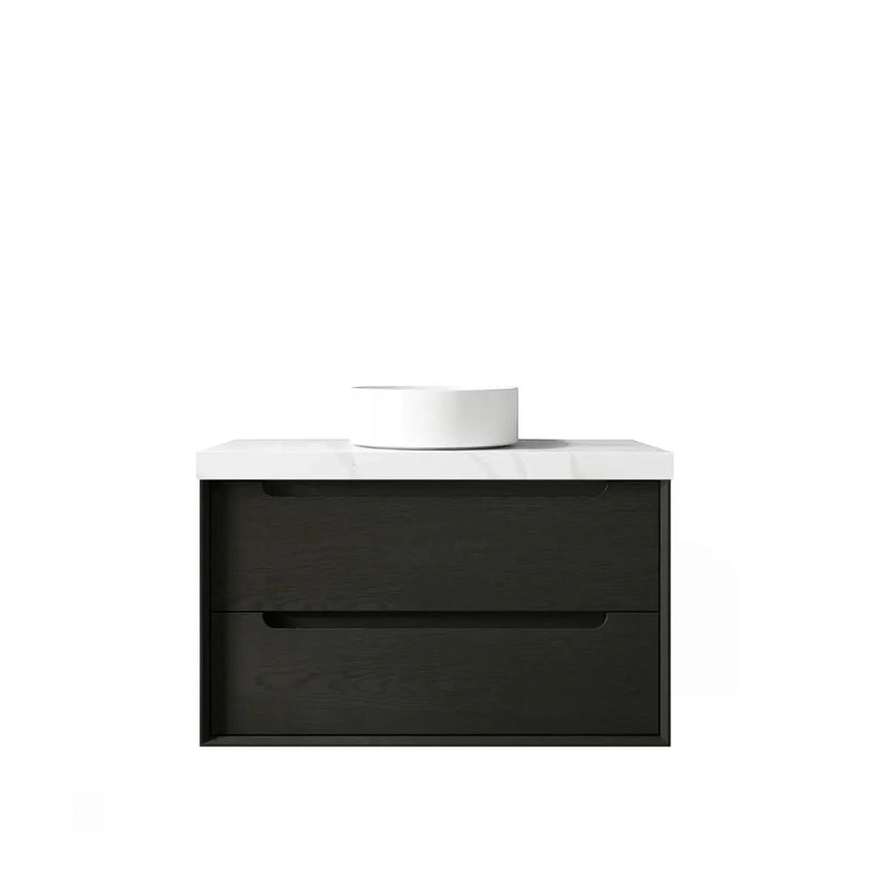 BLACK OAK BYRON 900MM WALL HUNG VANITY FIL Kitchen Bathroom