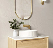 NATURAL OAK BYRON 750MM WALL HUNG VANITY FIL Kitchen Bathroom
