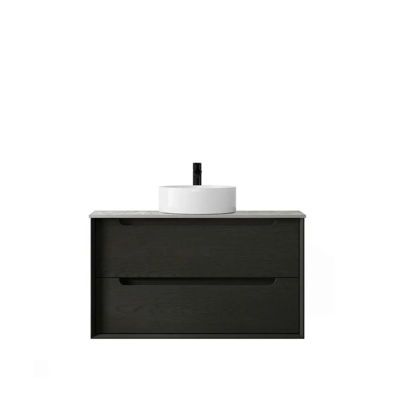BLACK OAK BYRON 900MM WALL HUNG VANITY FIL Kitchen Bathroom