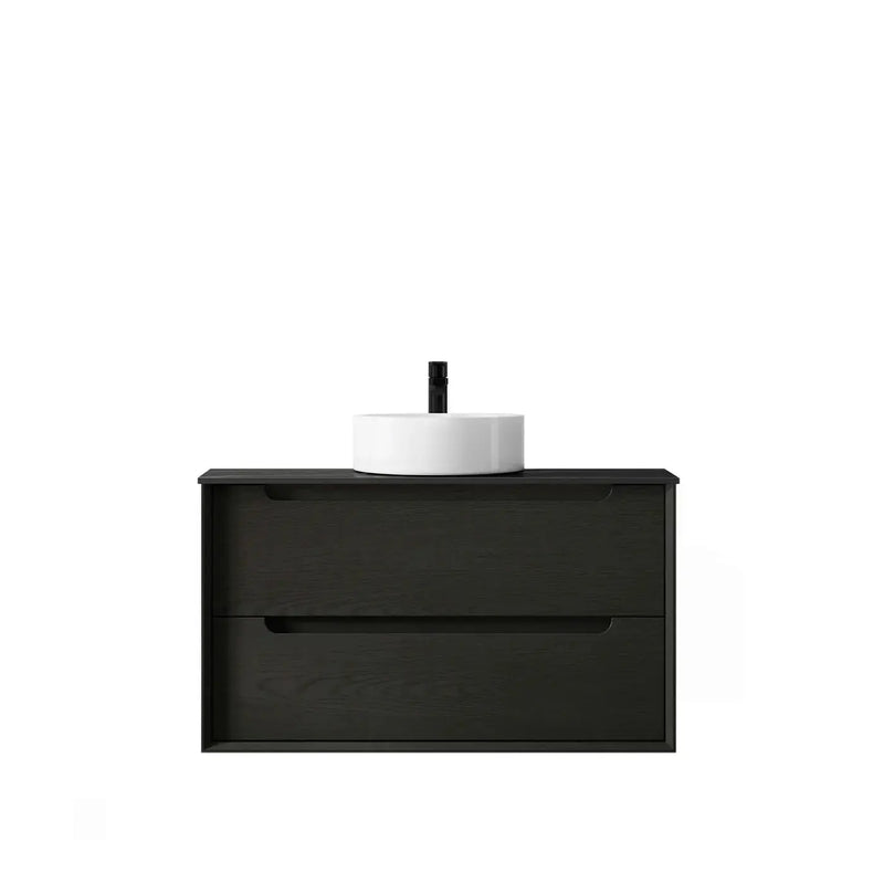 BLACK OAK BYRON 900MM WALL HUNG VANITY FIL Kitchen Bathroom
