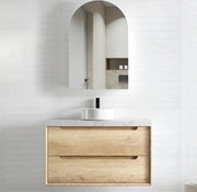 NATURAL OAK BYRON 900MM WALL HUNG VANITY FIL Kitchen Bathroom