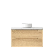 NATURAL OAK BYRON 900MM WALL HUNG VANITY FIL Kitchen Bathroom