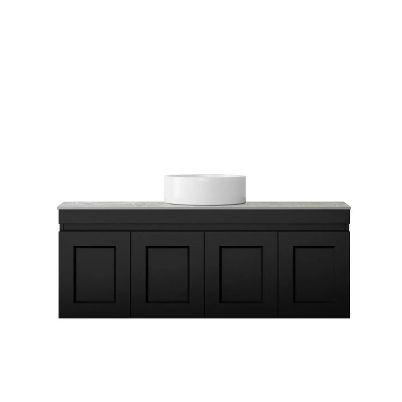 SATIN BLACK HAMPTON MARK II 1200MM WALL HUNG VANITY FIL Kitchen Bathroom