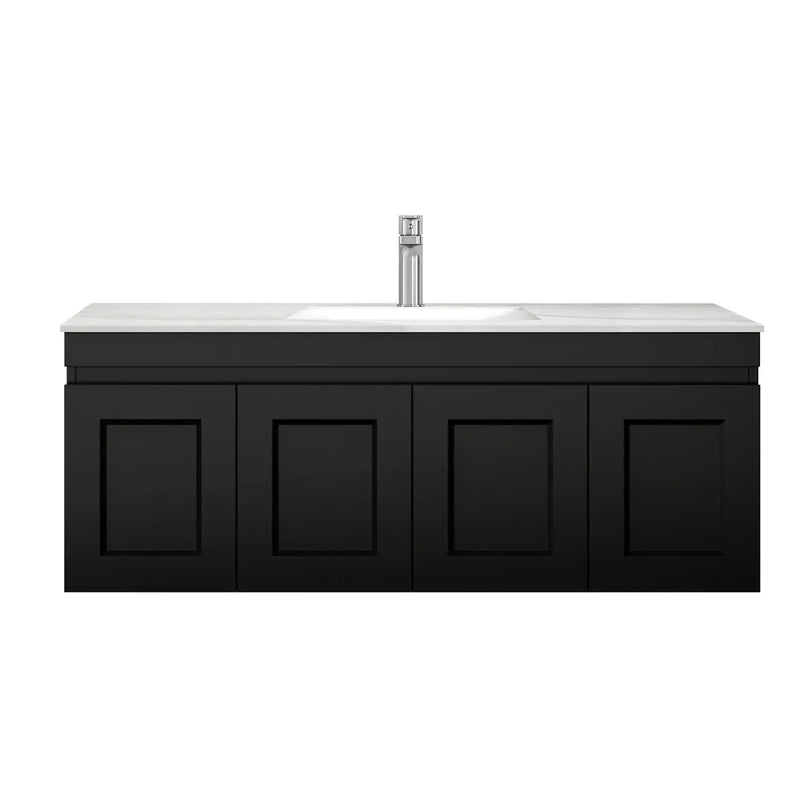 SATIN BLACK HAMPTON MARK II 1200MM WALL HUNG VANITY FIL Kitchen Bathroom