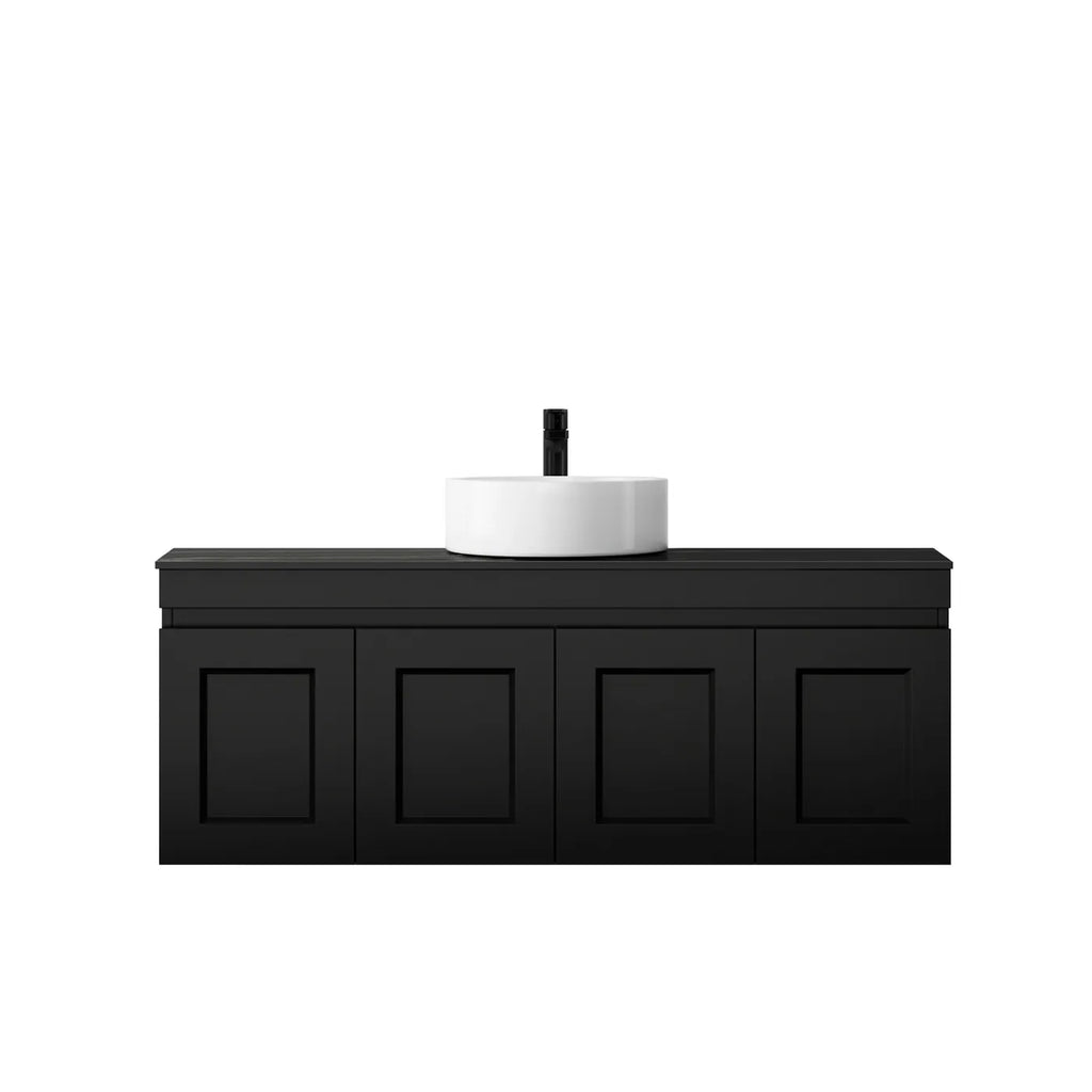 SATIN BLACK HAMPTON MARK II 1200MM WALL HUNG VANITY