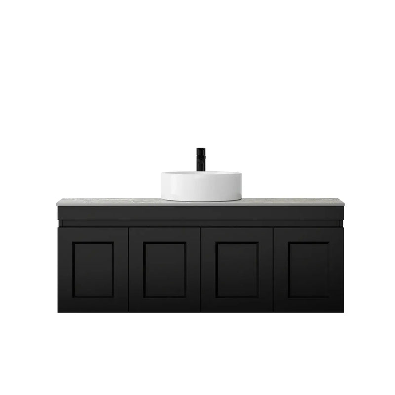 SATIN BLACK HAMPTON MARK II 1200MM WALL HUNG VANITY FIL Kitchen Bathroom