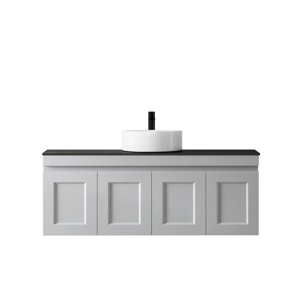 SATIN LIGHT GREY HAMPTON MARK II 1200MM WALL HUNG VANITY