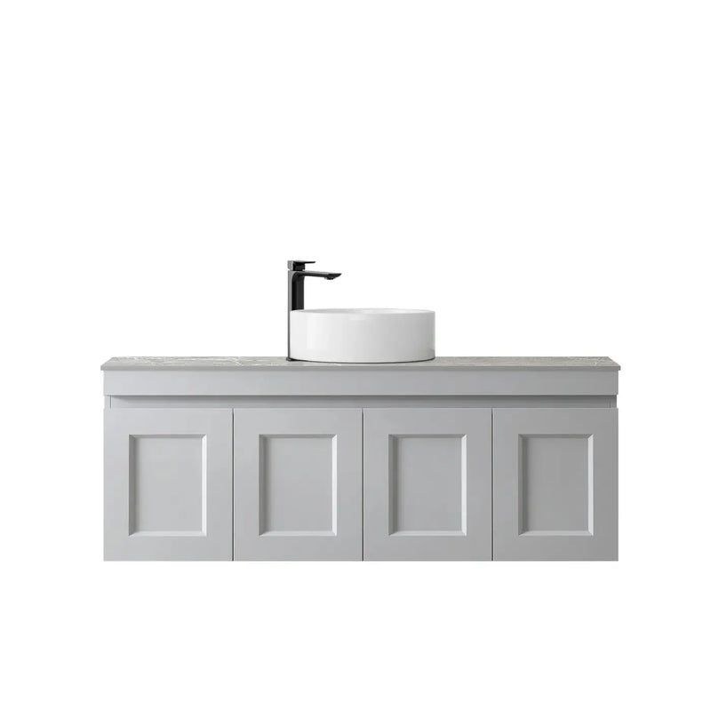SATIN LIGHT GREY HAMPTON MARK II 1200MM WALL HUNG VANITY FIL Kitchen Bathroom