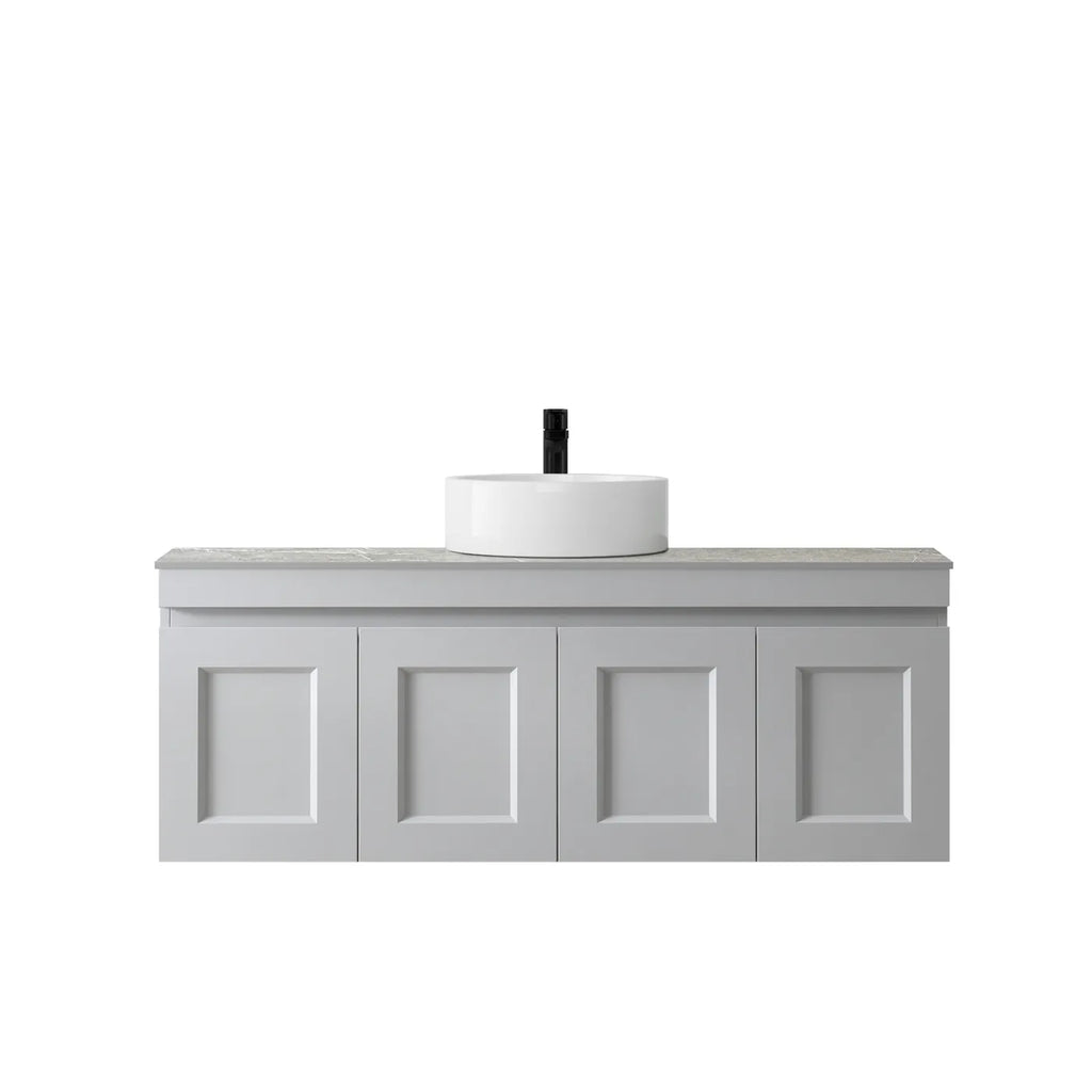 SATIN LIGHT GREY HAMPTON MARK II 1200MM WALL HUNG VANITY