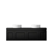 SATIN BLACK HAMPTON MARK II 1500MM DOUBLE BOWL WALL HUNG VANITY FIL Kitchen Bathroom