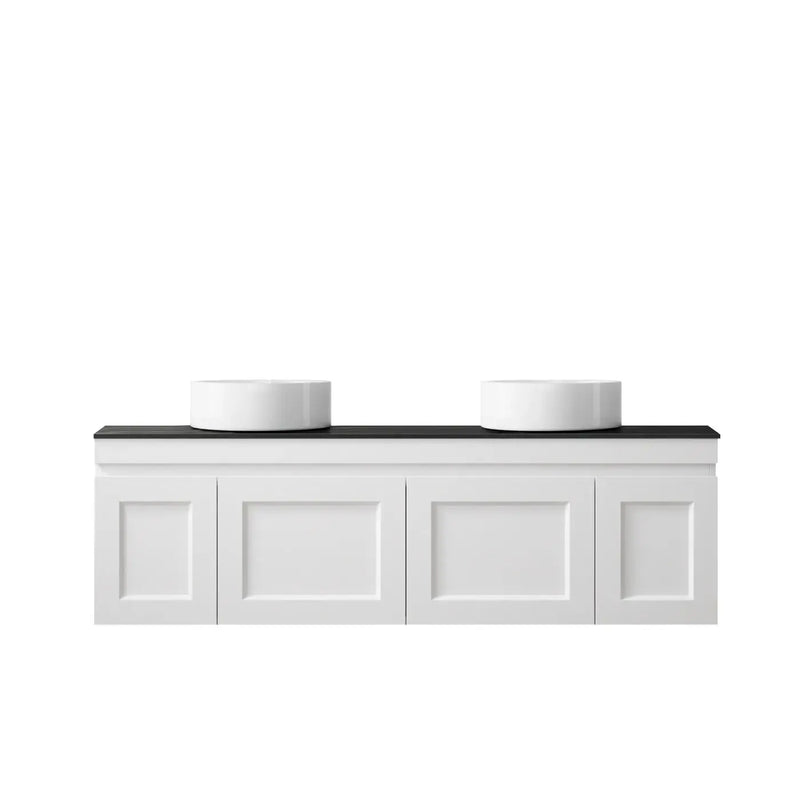 SATIN WHITE HAMPTON MARK II 1500MM DOUBLE BOWL WALL HUNG VANITY FIL Kitchen Bathroom