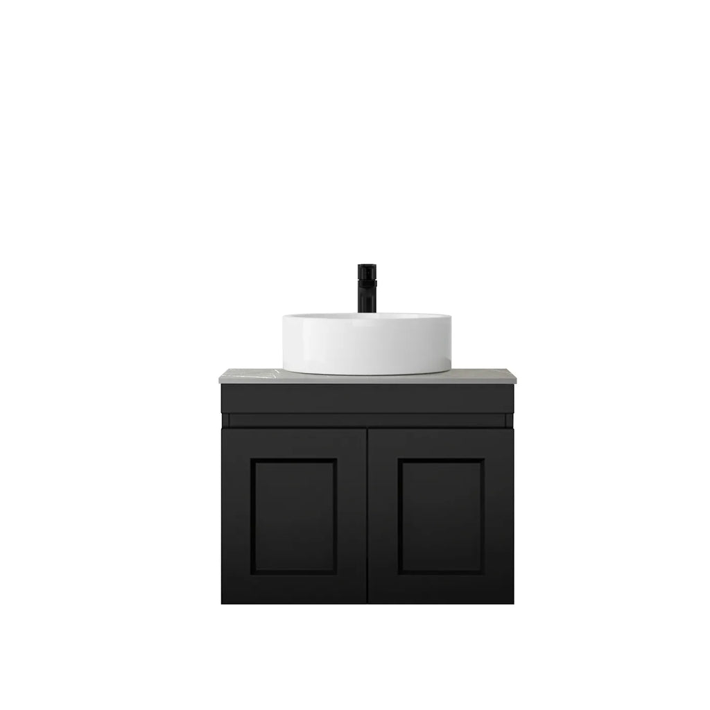 SATIN BLACK HAMPTON MARK II 600MM WALL HUNG VANITY