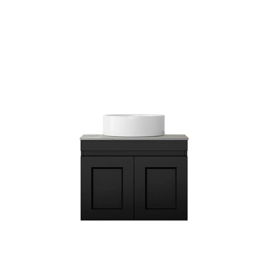 SATIN BLACK HAMPTON MARK II 600MM WALL HUNG VANITY