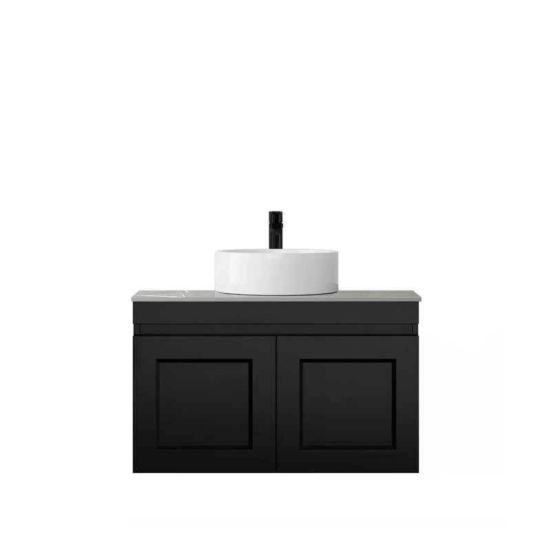 SATIN BLACK HAMPTON MARK II 750MM WALL HUNG VANITY FIL Kitchen Bathroom