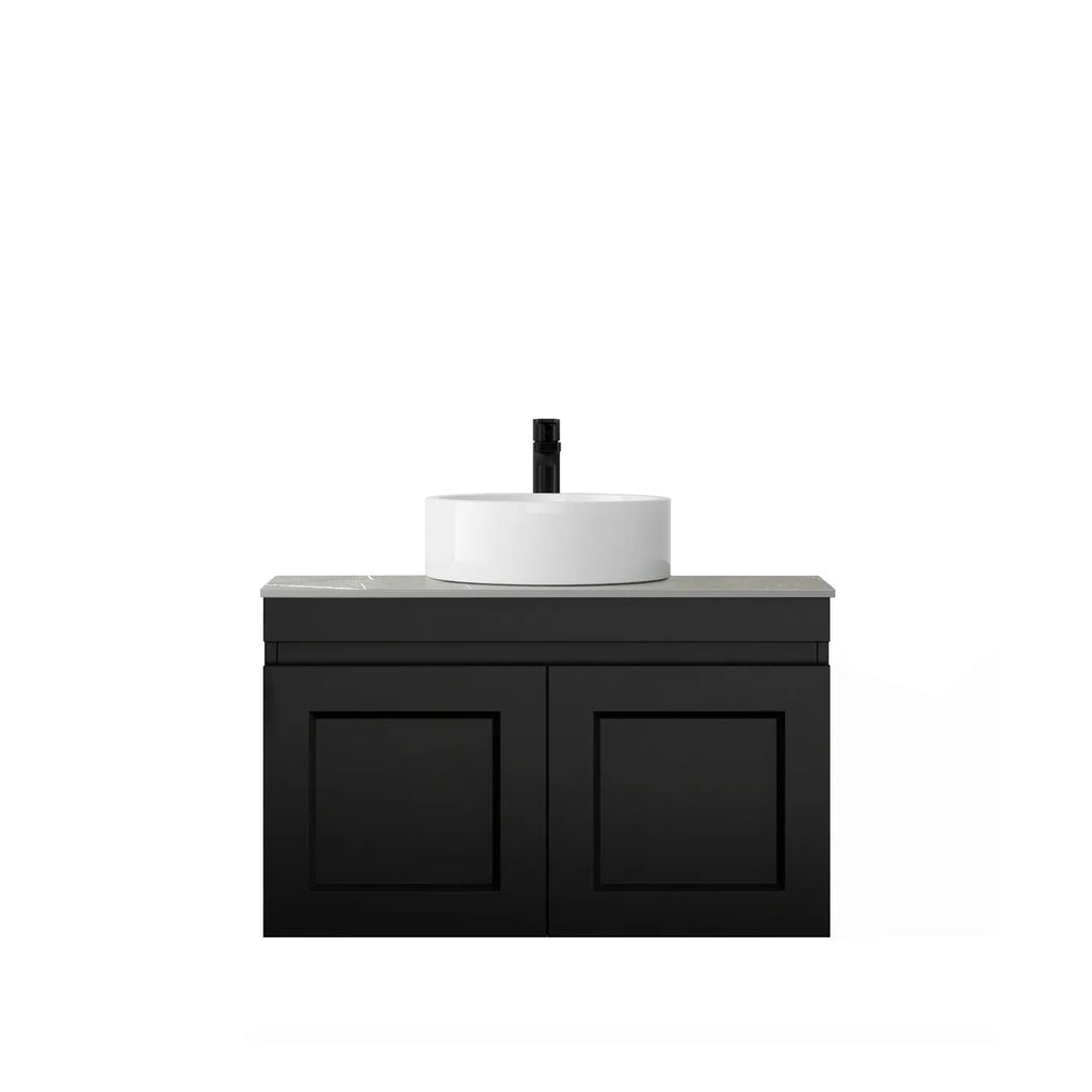 SATIN BLACK HAMPTON MARK II 750MM WALL HUNG VANITY