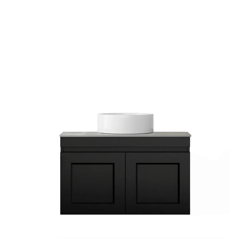 SATIN BLACK HAMPTON MARK II 750MM WALL HUNG VANITY FIL Kitchen Bathroom