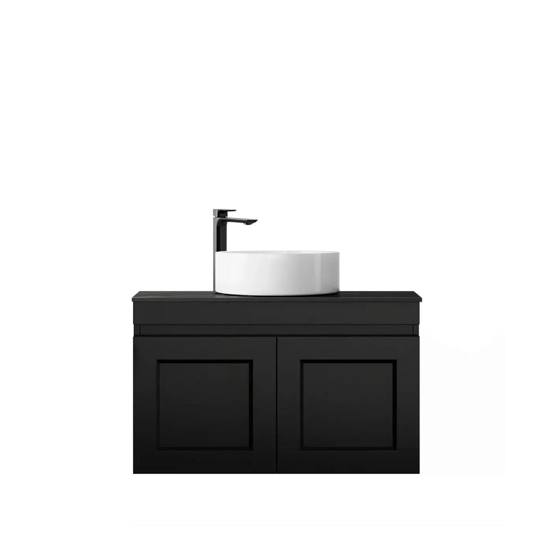 SATIN BLACK HAMPTON MARK II 750MM WALL HUNG VANITY FIL Kitchen Bathroom