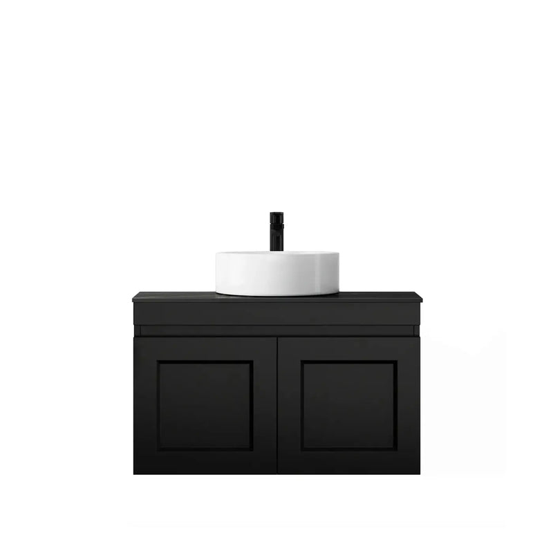 SATIN BLACK HAMPTON MARK II 750MM WALL HUNG VANITY FIL Kitchen Bathroom