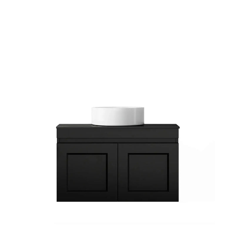 SATIN BLACK HAMPTON MARK II 750MM WALL HUNG VANITY FIL Kitchen Bathroom