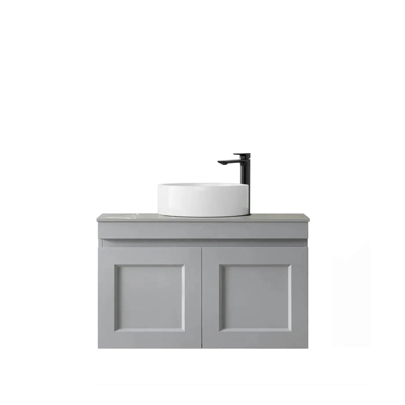 SATIN LIGHT GREY HAMPTON MARK II 750MM WALL HUNG VANITY FIL Kitchen Bathroom