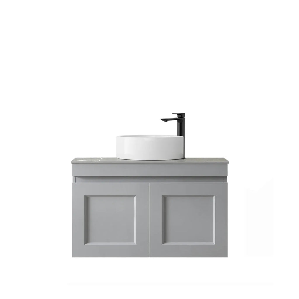 SATIN LIGHT GREY HAMPTON MARK II 750MM WALL HUNG VANITY