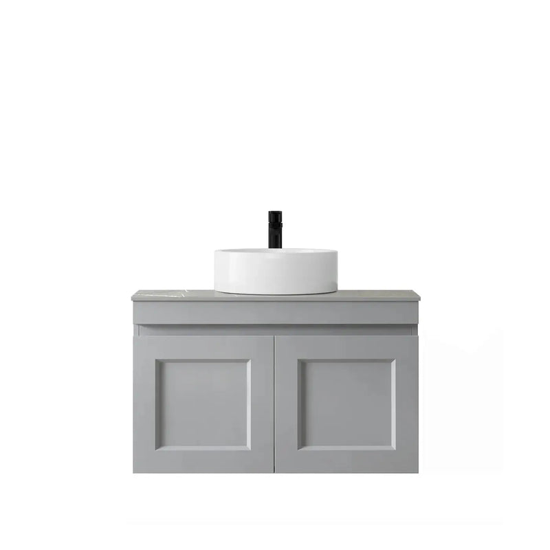 SATIN LIGHT GREY HAMPTON MARK II 750MM WALL HUNG VANITY FIL Kitchen Bathroom