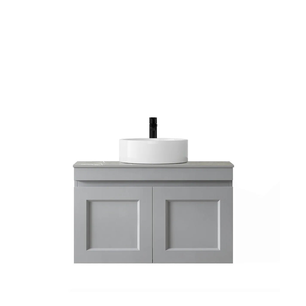 SATIN LIGHT GREY HAMPTON MARK II 750MM WALL HUNG VANITY