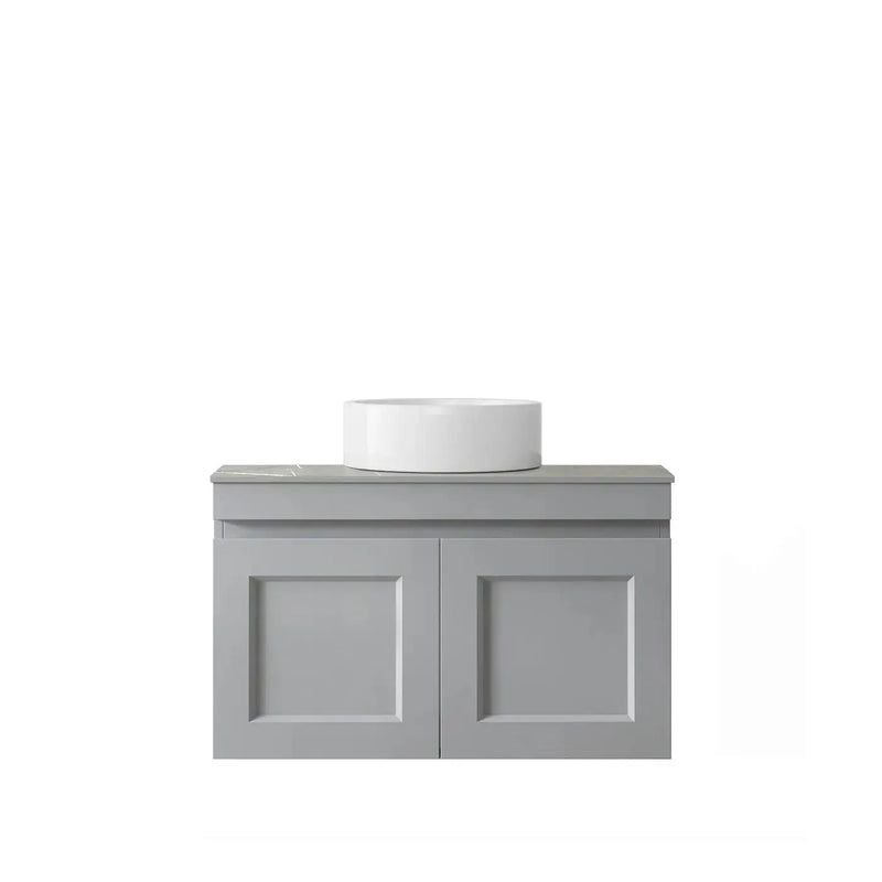 SATIN LIGHT GREY HAMPTON MARK II 750MM WALL HUNG VANITY FIL Kitchen Bathroom