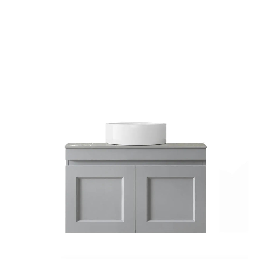 SATIN LIGHT GREY HAMPTON MARK II 750MM WALL HUNG VANITY