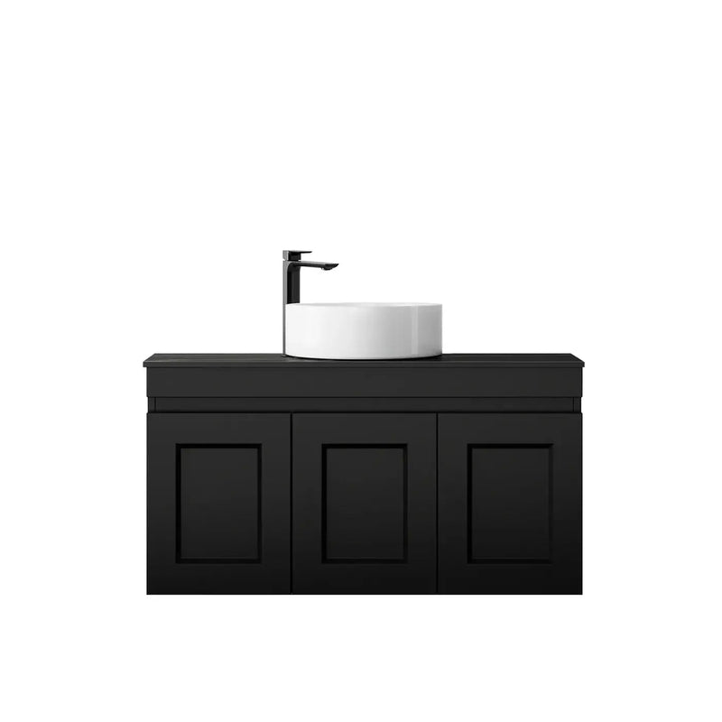 SATIN BLACK HAMPTON MARK II 900MM WALL HUNG VANITY FIL Kitchen Bathroom