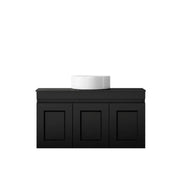 SATIN BLACK HAMPTON MARK II 900MM WALL HUNG VANITY FIL Kitchen Bathroom