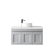 SATIN LIGHT GREY HAMPTON MARK II 900MM WALL HUNG VANITY FIL Kitchen Bathroom