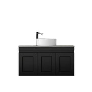 SATIN BLACK HAMPTON MARK II 900MM WALL HUNG VANITY FIL Kitchen Bathroom