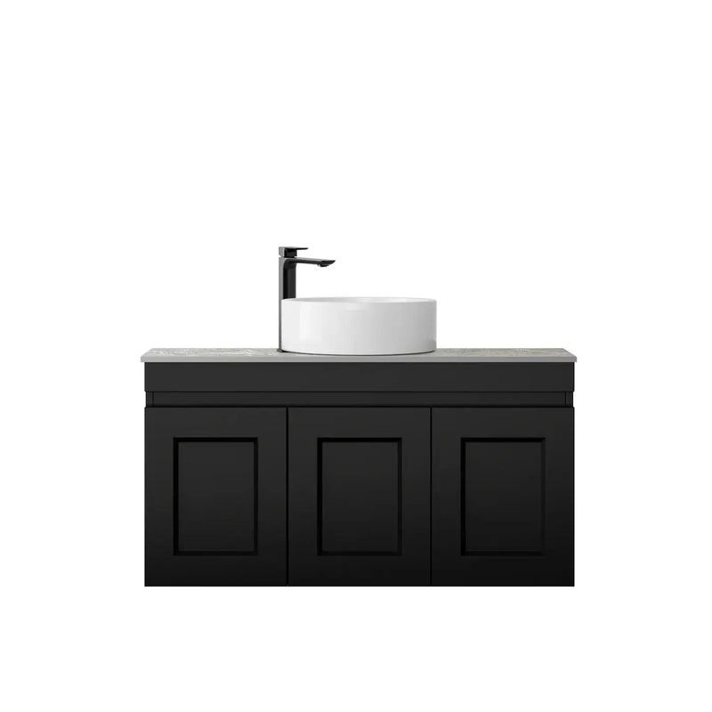 SATIN BLACK HAMPTON MARK II 900MM WALL HUNG VANITY FIL Kitchen Bathroom