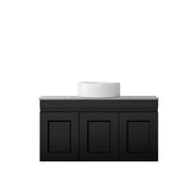 SATIN BLACK HAMPTON MARK II 900MM WALL HUNG VANITY FIL Kitchen Bathroom