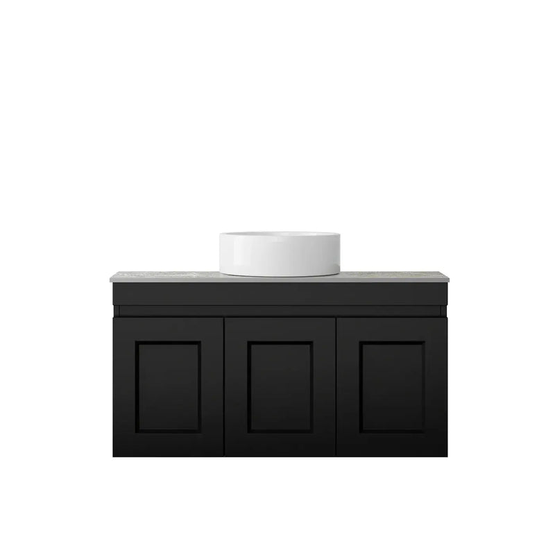 SATIN BLACK HAMPTON MARK II 900MM WALL HUNG VANITY FIL Kitchen Bathroom